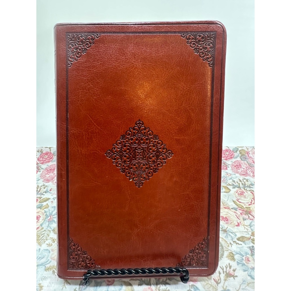 Crossway ESV Holy Bible Large Print Thinline Mahogany TruTone Filigree 2016